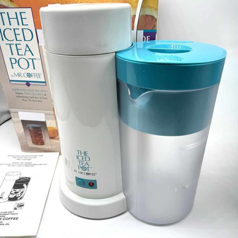 Mr Coffee Iced Tea Pot 2 Qt Pitcher NO LID Maker Brewer TM1.7 Turquoise Tested - Picture 3 of 6